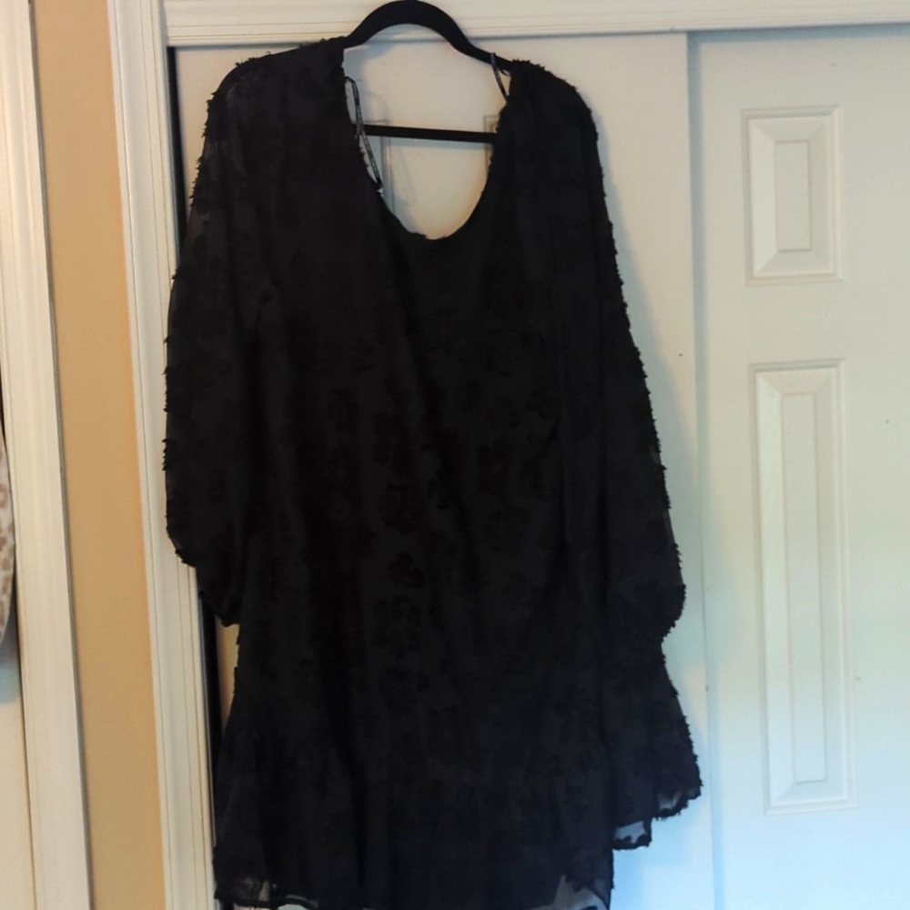Brand new Black dress with floral design on top